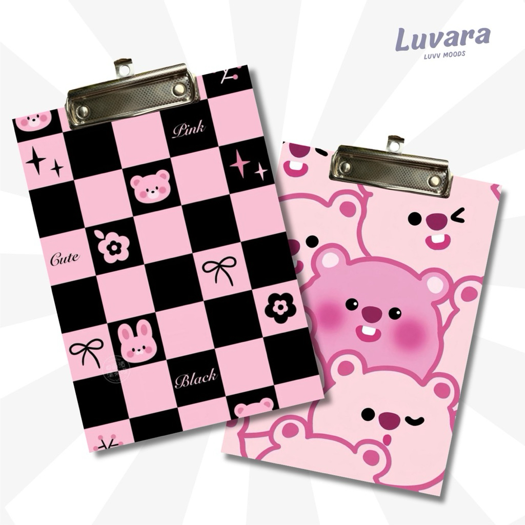 

Clipboard Papan Ujian Estetik Kucing Lucu Beruang Kayu Mdf Premium A4