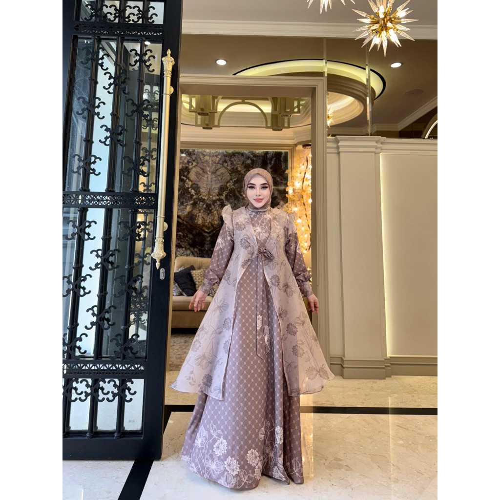 set hijab outer organza ori shellasaukia