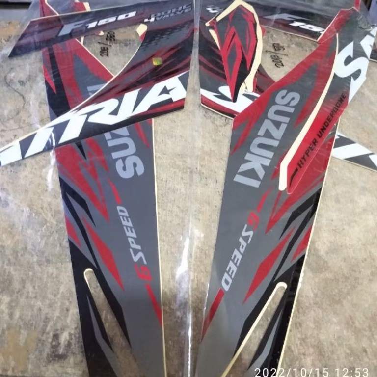 STRIPING LIST STIKER SATRIA FU 150 NEW FACELIFT TAHUN 2013 MERAH HITAM FU FL 2013 hitam merah