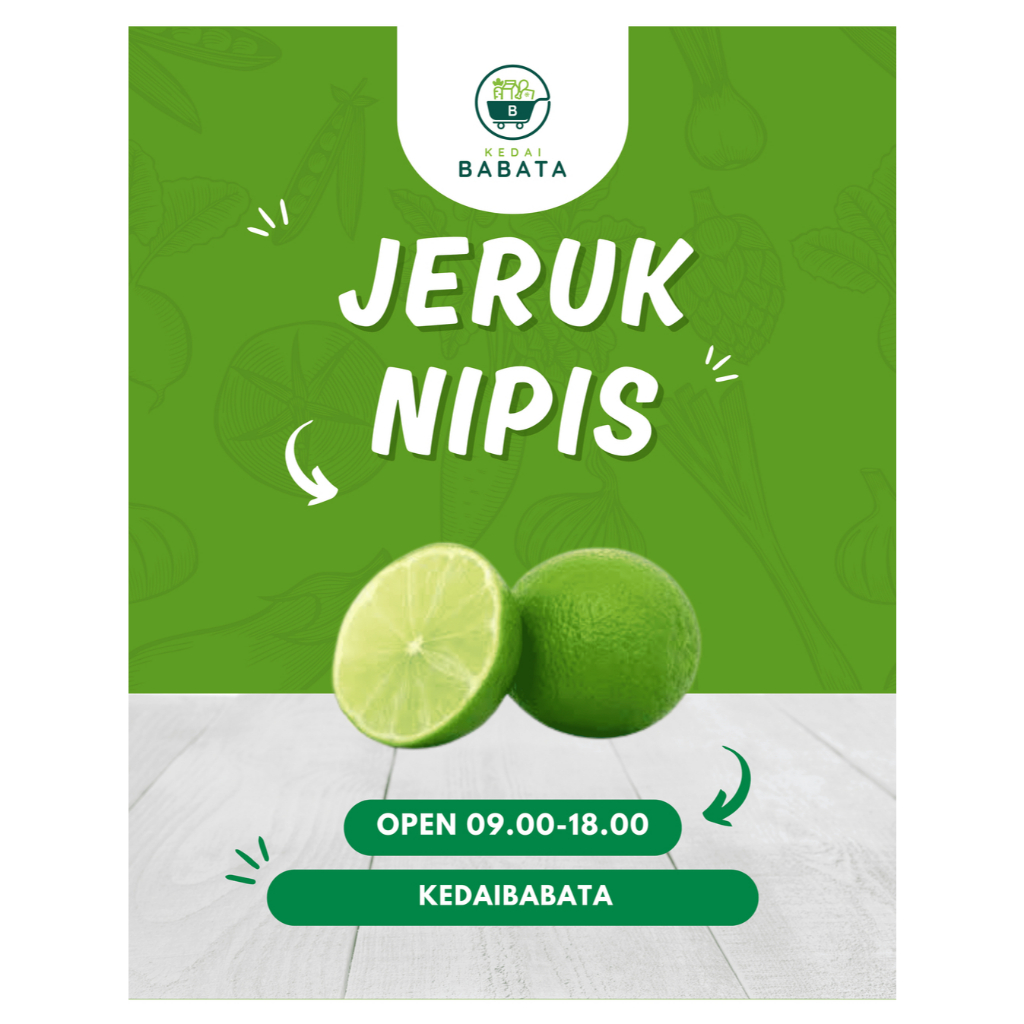 

Buah Segar Jeruk Nipis Limau Asam Lime Fresh Sayuran Kedai Babata Padang