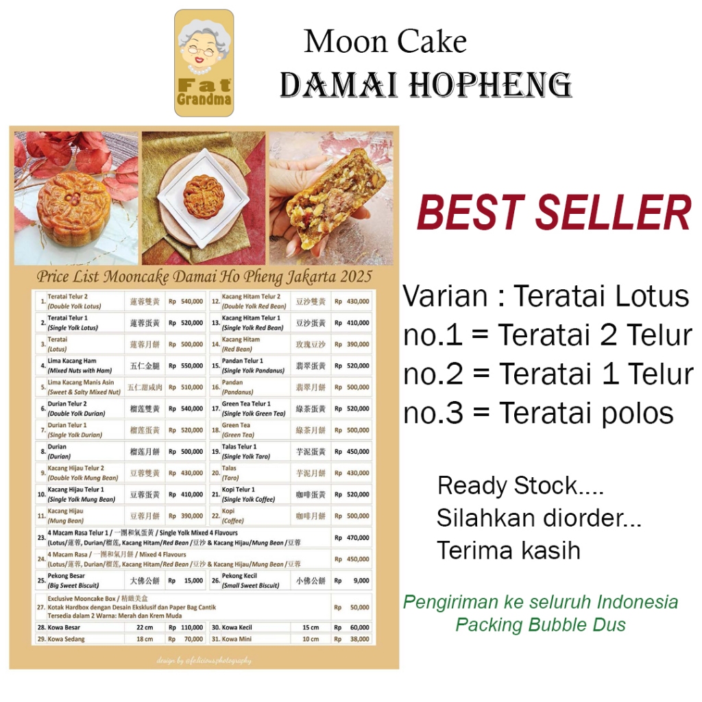 

Moon Cake Damai Kue Bulan DAMAI Hopin - Teratai Lien Yung