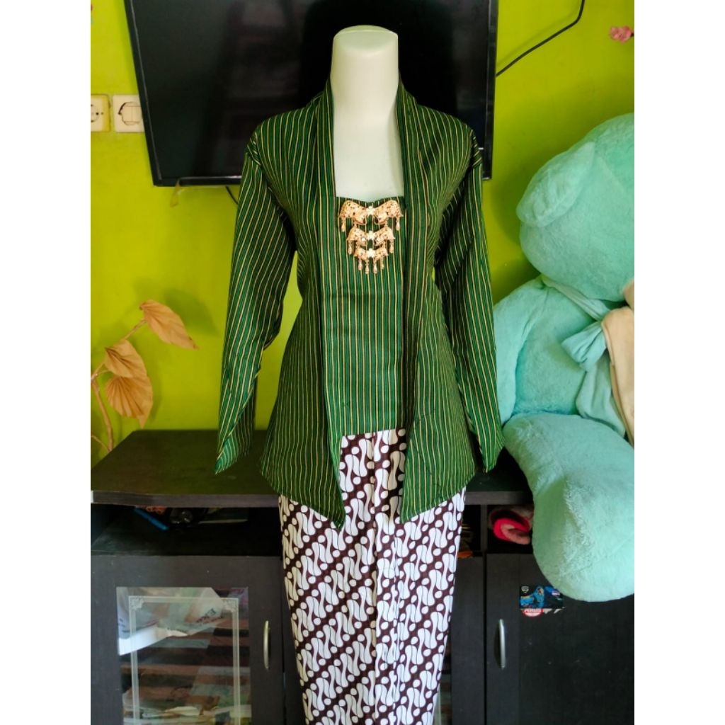 (Set) kebaya batik lurik kutubaru ( Atasan + Bawahan ) wanita dewasa
