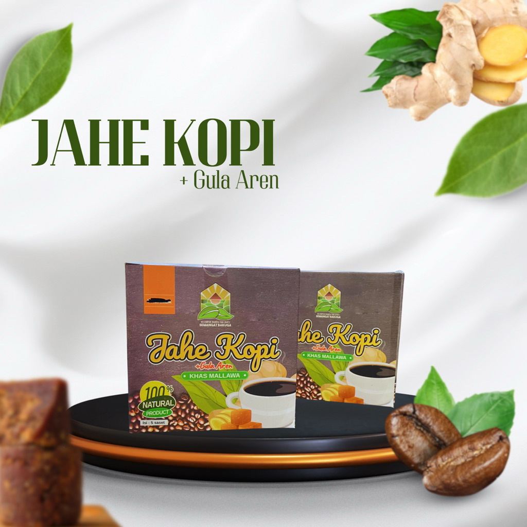 Jahe Kopi Instan Herbal Khas Mallawa – Perpaduan Jahe, Kopi & Gula Aren