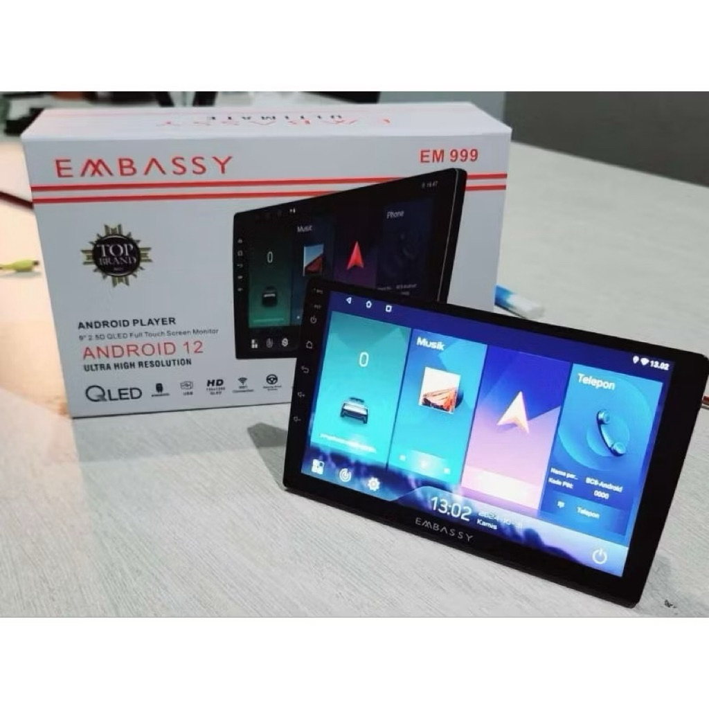 Head Unit Android 9 inch EMBASSY VENUS 2/32GB Qled