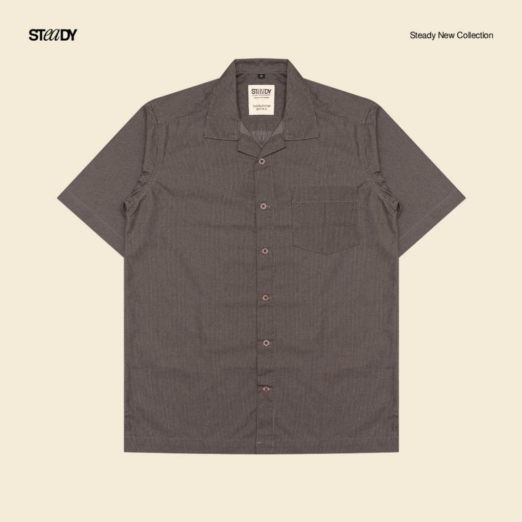 Steady&Slow - Carter Bowling Shirt Brown | Camp Collar Shirt | Vintage Shirt | Unisex