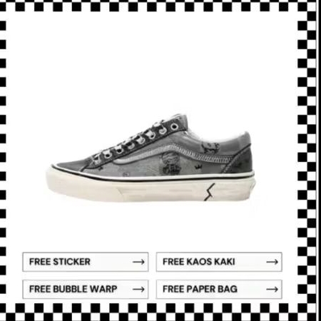 Sepatu Style 36 Hirono Grey Black 100% Original