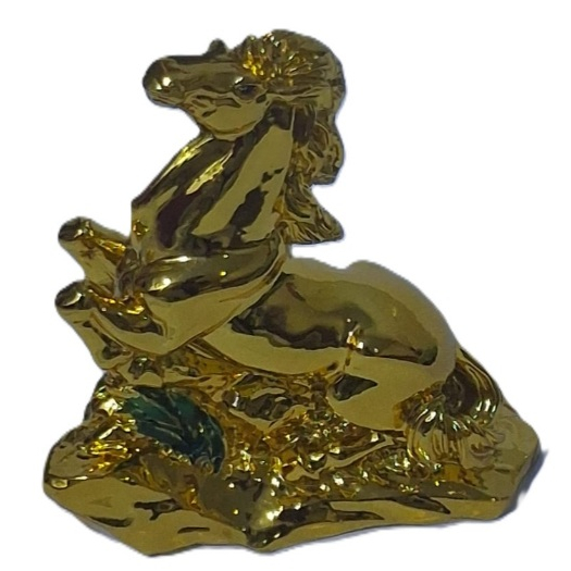 Dekorasi imlek patung 12 shio emas  pajangan 12 shio KUDA