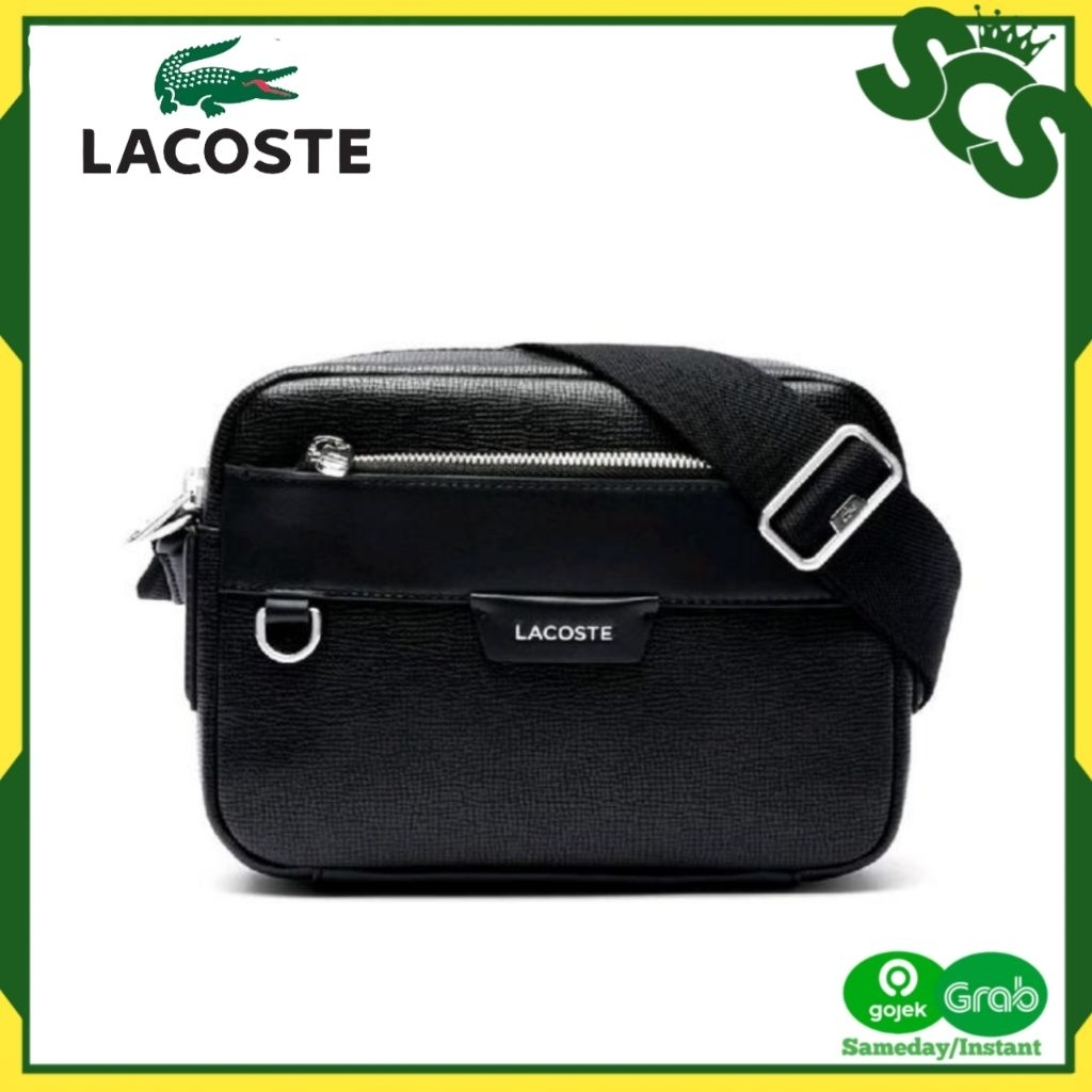Tas LACOSTE Men's Ossian Leather Reporter Bag Tas Selempang Pria