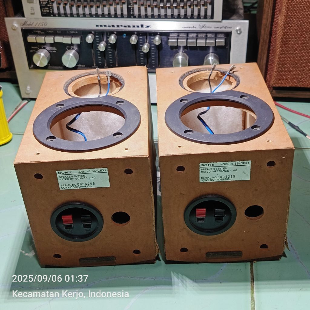 sepasang crossover pasif 2 WAY + BOX original bekas speaker bookshelf SONY