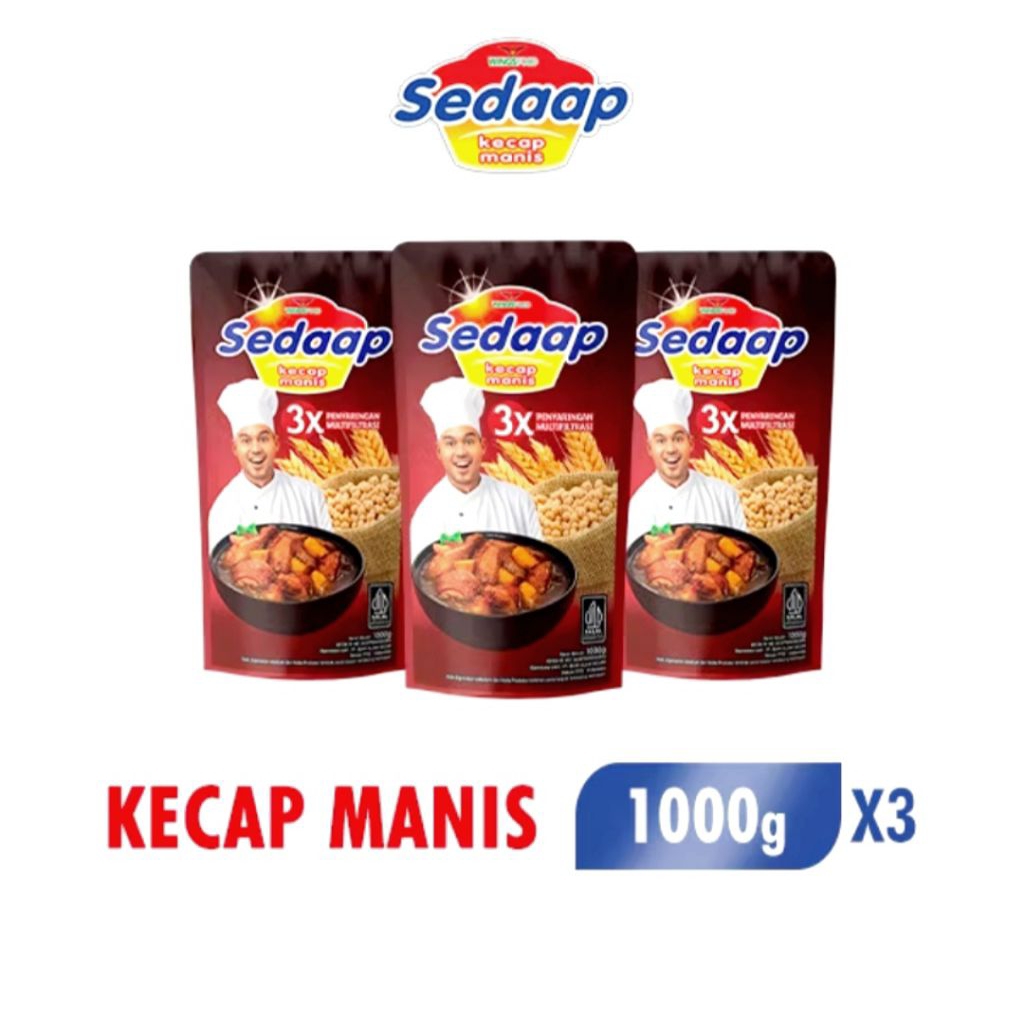 

Sedaap Kecap Manis 3 x 1000gr / 1000gr x 3 Kecap Sedaap