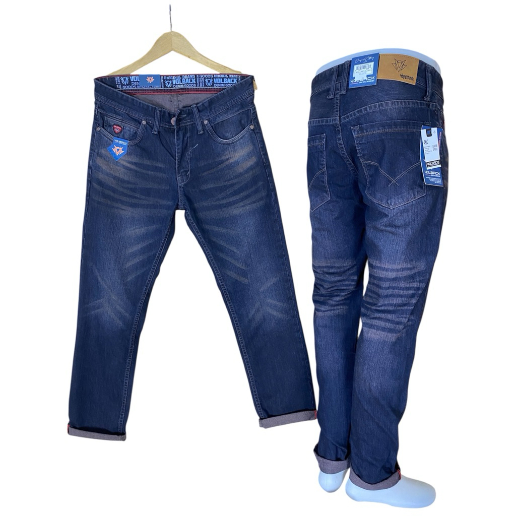 celana jeans fashion reguler aksen selved