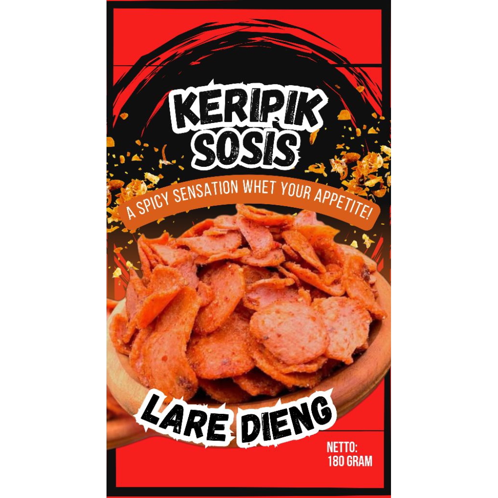 

Cemilan Receh Keripik Sosis Pedas Lare Dieng