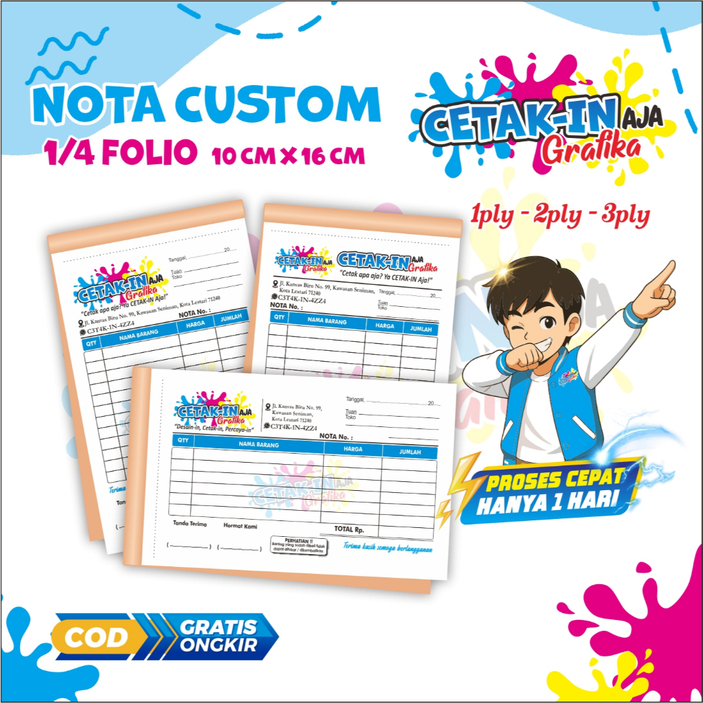 

Nota Custom - Free Desain Bisa Request Warna & Template - 1/4 1ply 2ply 3ply - Cetak-in Grafika