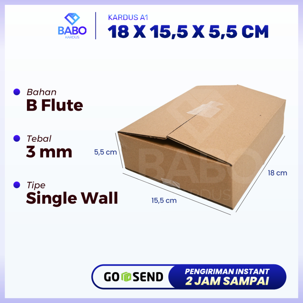 KARDUS|KOTAK|KARTON|PACKAGING 18x15,5x5,5 cm MURAH (Kardus 18 x 15.5 x 5.5 cm)