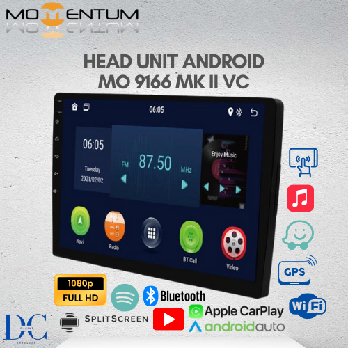 Headunit Android Mobil - Headunit Momentum MO 9166 MKII/MK2 - 9 Inch - Ram 2GB / Rom 32GB - Headunit