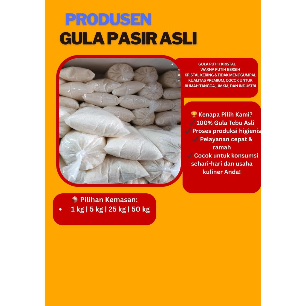 gula pasir, gula curah, gula pasir 1kg, gula pasir 1kg promo