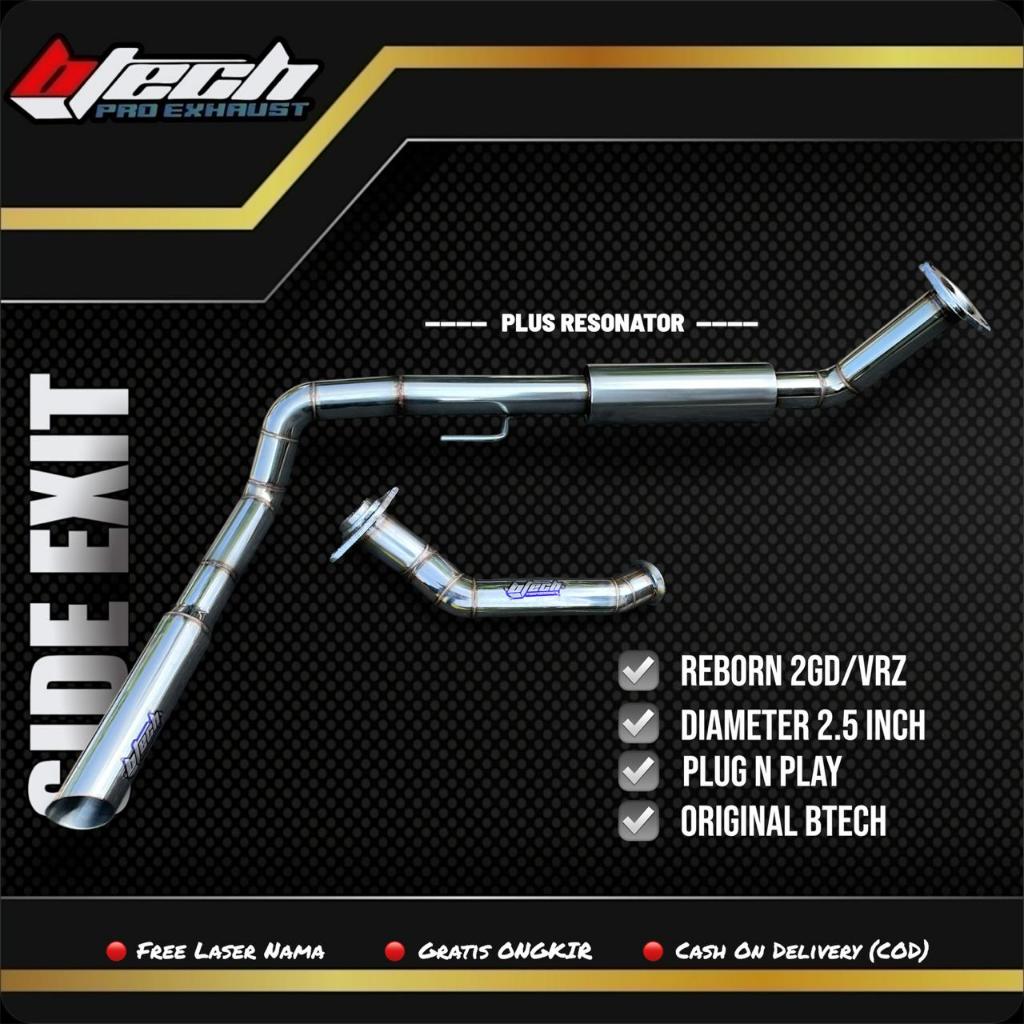 Knalpot Fullsystem Side Exit Innova 2KD/Non VNT, Reborn 2GD/VRZ, Fortuner VNT PNP - Plus Resonator