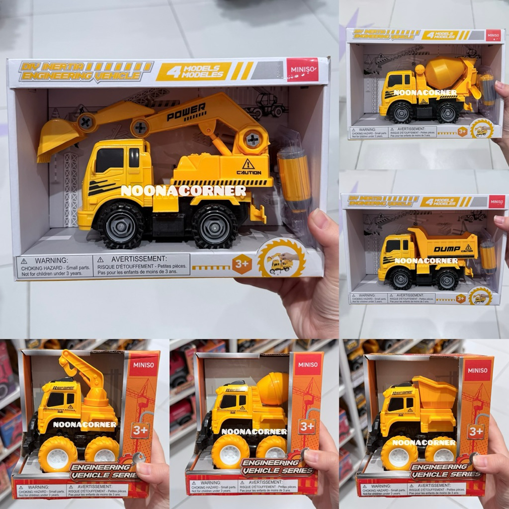 Miniso Toys‼️ DIY Inertia Engineering Vehicle / Mainan Anak Mobil Truck Miniso Series (Mixer Truck /