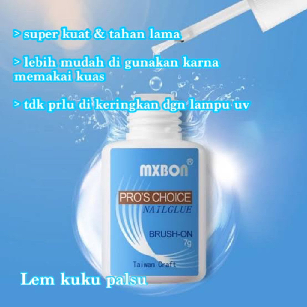 MXBON lem kuku palsu 7g SUPER KUAT & TAHAN LAMA