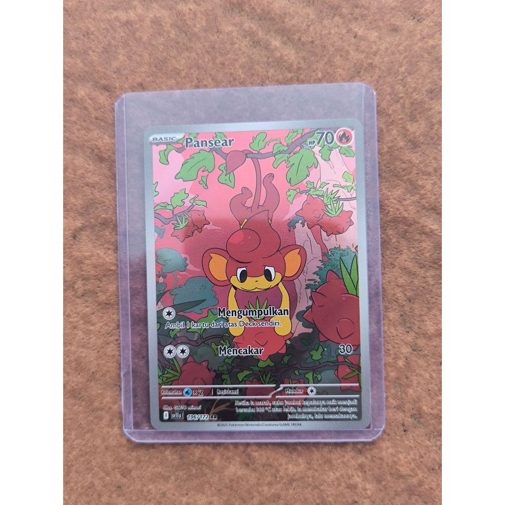 Kartu Pokemon Pansear AR - Set Hitam & Putih