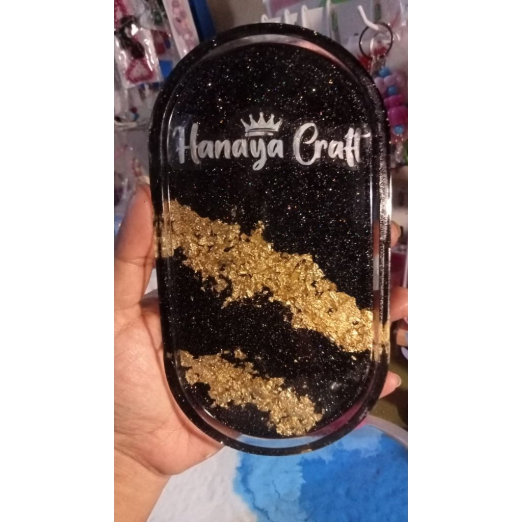 Coaster Resin Tray U - Coaster Resin Tray Oval - Nampan U dan Oval Resin Costum - Puspita Craft Kuni