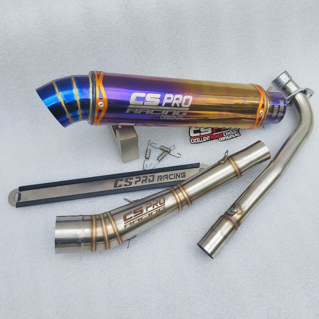 Knalpot original Cs Pro bulat pipa leher samping Jupiter z Jupiter z1 vega r/zr blade 110/125 supra 