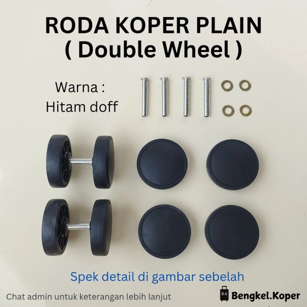 RODA KOPER DOUBLE WHEEL / RODA PENGGANTI UNIVERSAL / RODA KOPER / REPARASI RODA KOPER