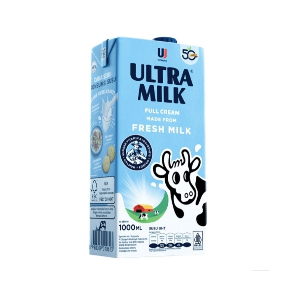 

Ultra Milk Susu UHT Full Cream Kotak 1 L