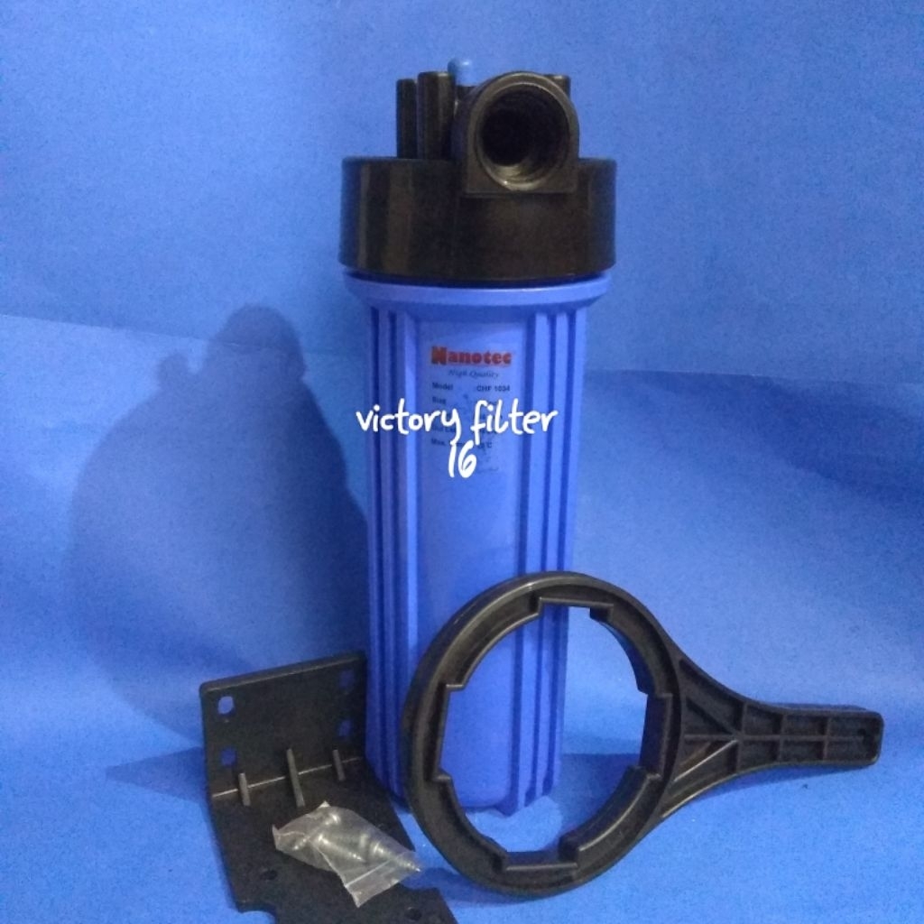 Housing filter 10''inch/tabung housing filter 10''inch  nanotec DO(double oring/seal) biru/blue