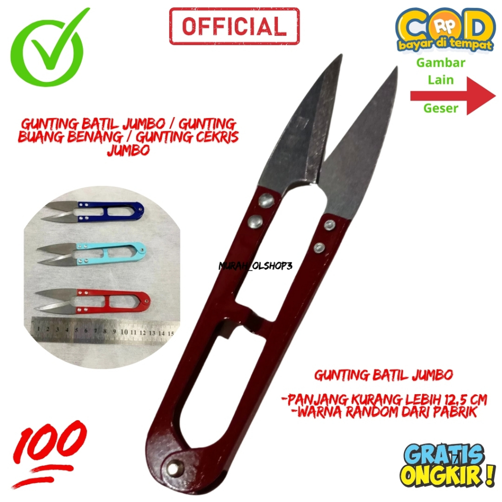 

Gunting Jumbo / Gunting Benang Jumbo / Gunting Benang Tajam / Gunting Cekris Jumbo
