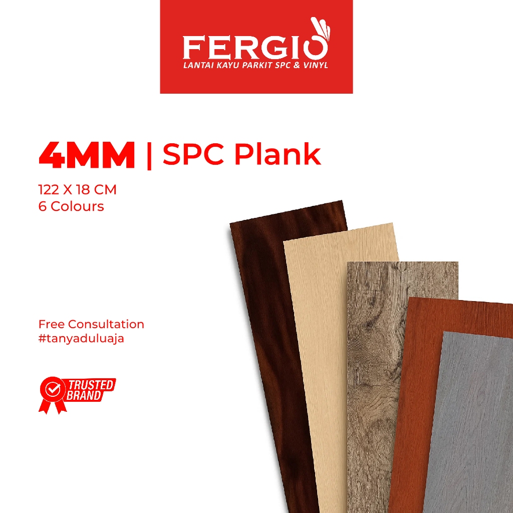 FERGIO Premium 4mm SPC Vinyl Lantai Kayu Click Perbox | Realwood Technology