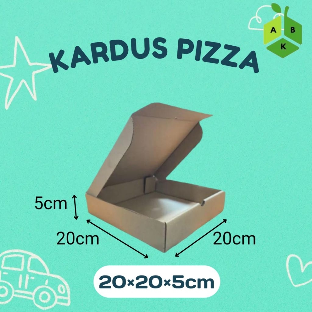 

Kardus Box Pizza Polos Kemasan Die Cut 20×20×5cm