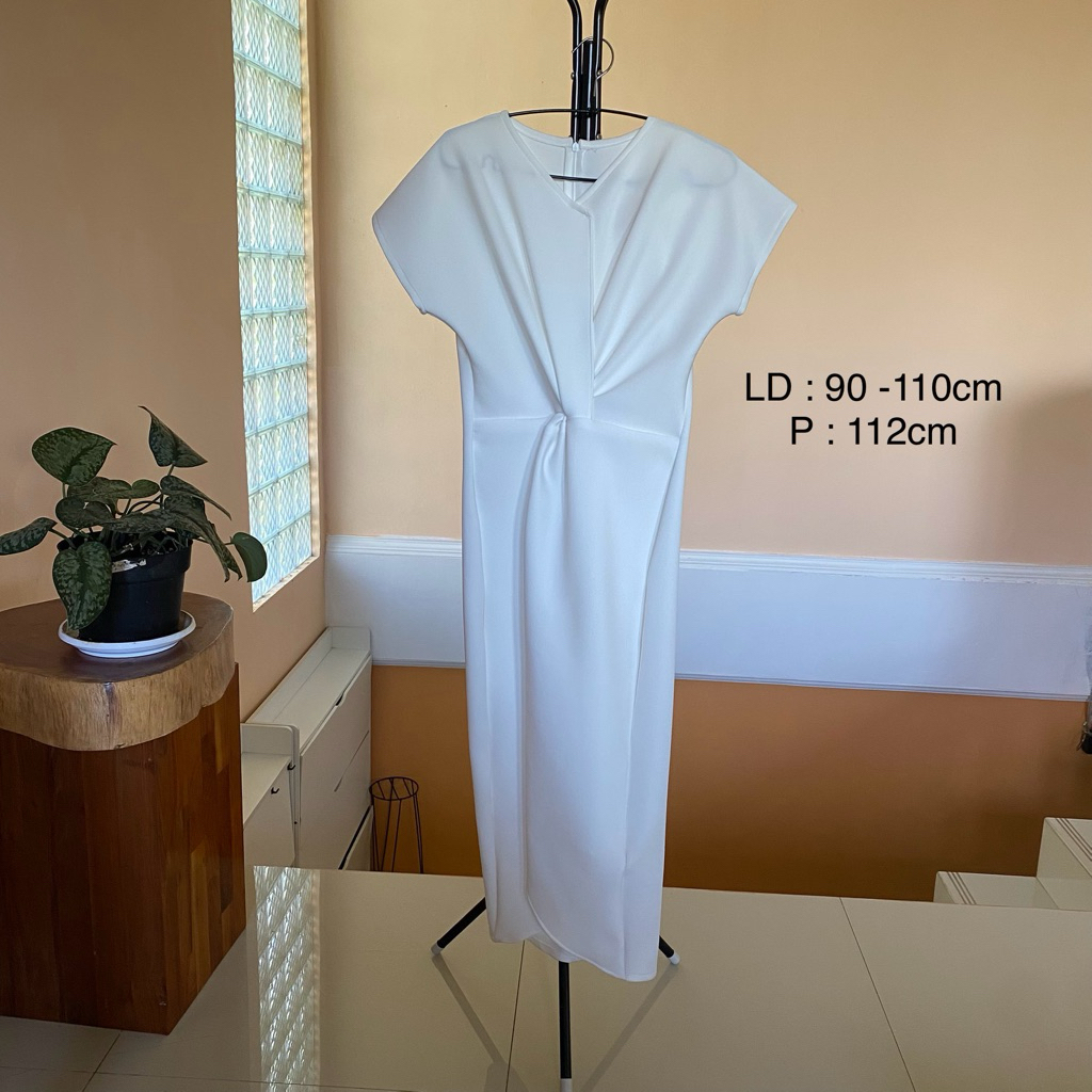 dress scuba putih sling