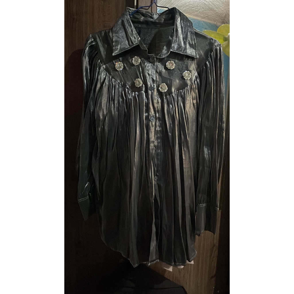 kemeja tunik silk pl cakep/ tunik lebaran kondangan