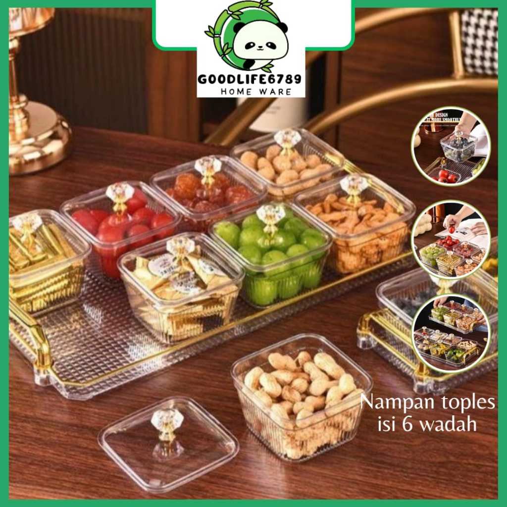Snack Tray Toples Set Nampan Toples Permen Minimalis Toples Lebaran Snack Tray Tempat Camilan Aestet