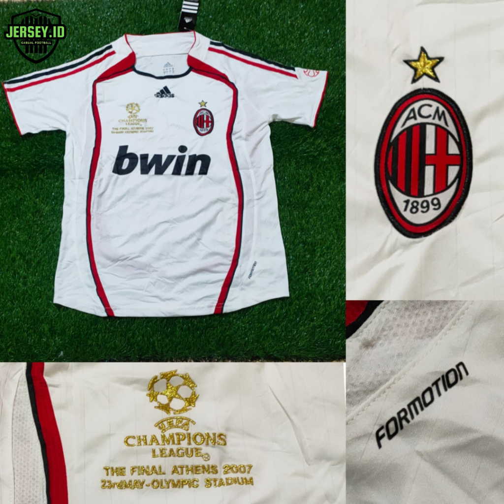 Jersey Bola Dewasa Retro Vintage Jadul Old AC Milan Away FINAL ATHENS 2006/2007 Season 06-07