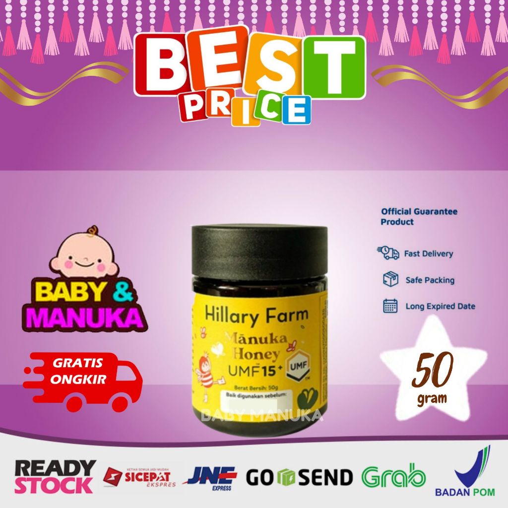 

Hillary Farm Honey UMF 15+ Manuka 50gr - madu manuka anak Pure New Zealand