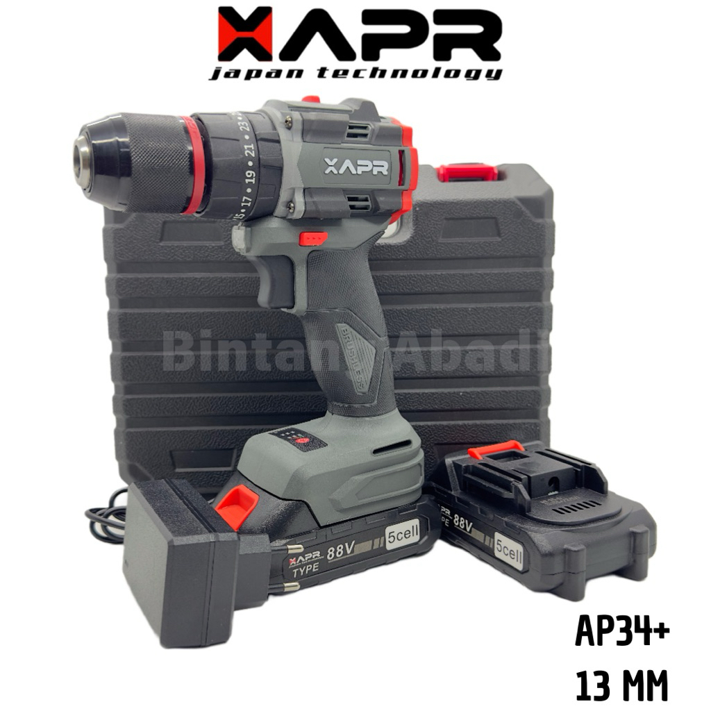 APR Bor Baterai AP34+ 13MM / Bor Cordless Brushless APR AP34+ / Mesin Bor Tanpa Kabel