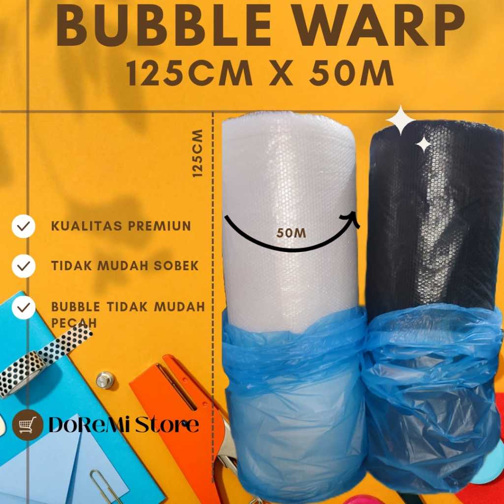 

BUBBLE WARP ROLL 3KG 125CM x 50M HITAM + BENING TEBAL PREMIUM