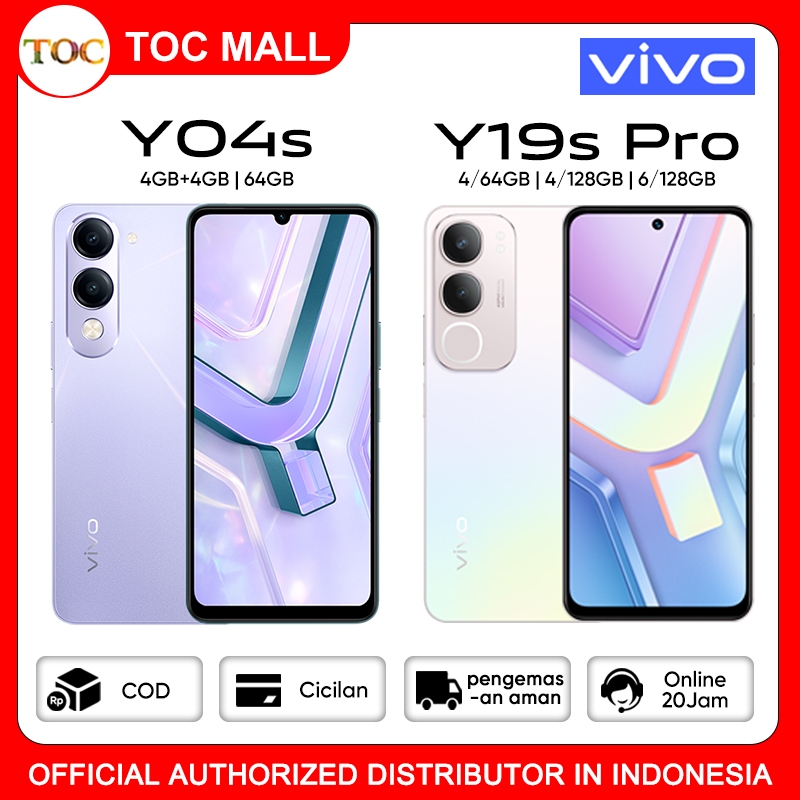 Vivo Y19s Pro Y04s Y03t 6/128GB 4/128GB 4/64GB GARANSI RESMI 6000mAh Battery original Vivo hp
