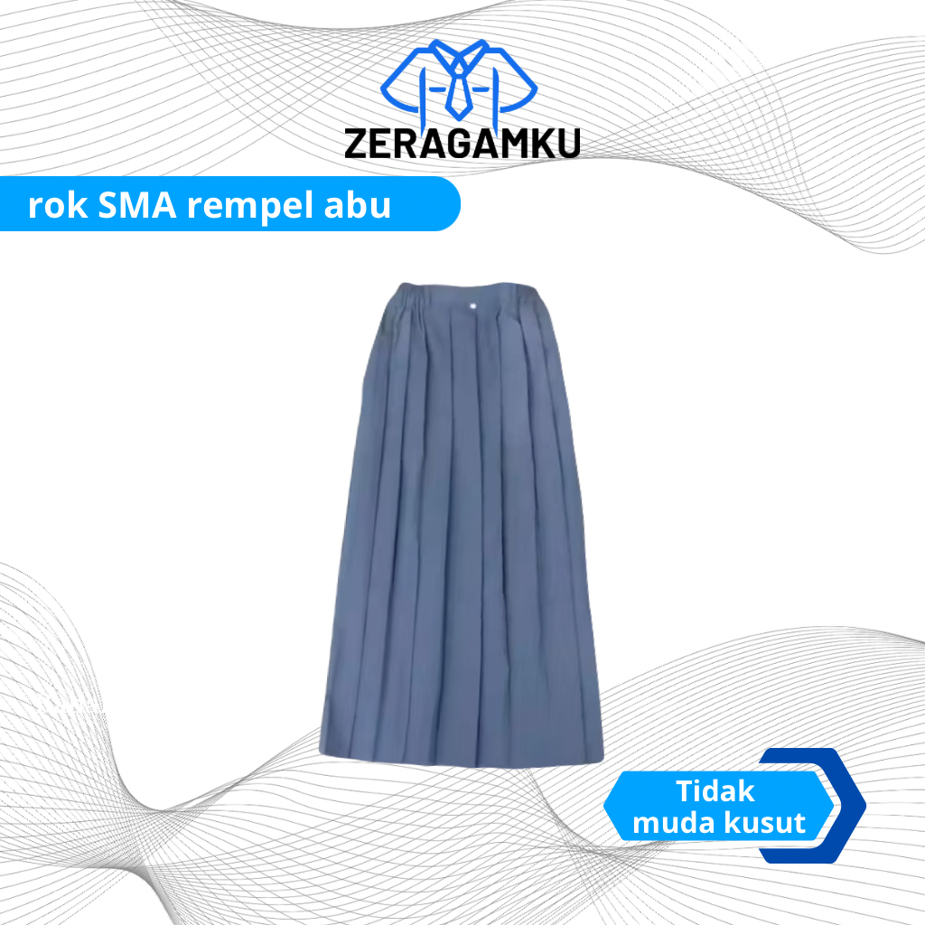 ZERAGAMKU - Seragam Sekolah Rok Abu SMA Rempel Keliling Bahan Elemen