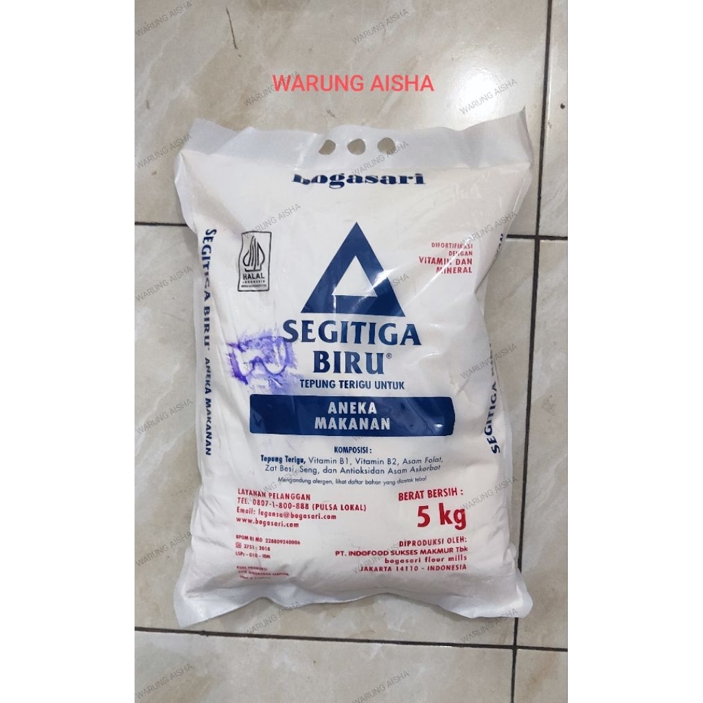 

Bahan Kue Bogasari Segitiga Biru Tepung Terigu Kemasan 5 Kg