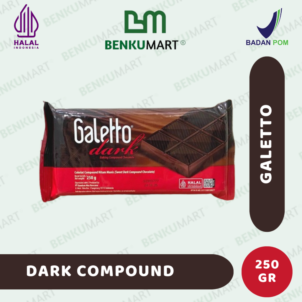 

GALLETTO DARK Chocolate 250 gr | Dark coklat compound Galetto