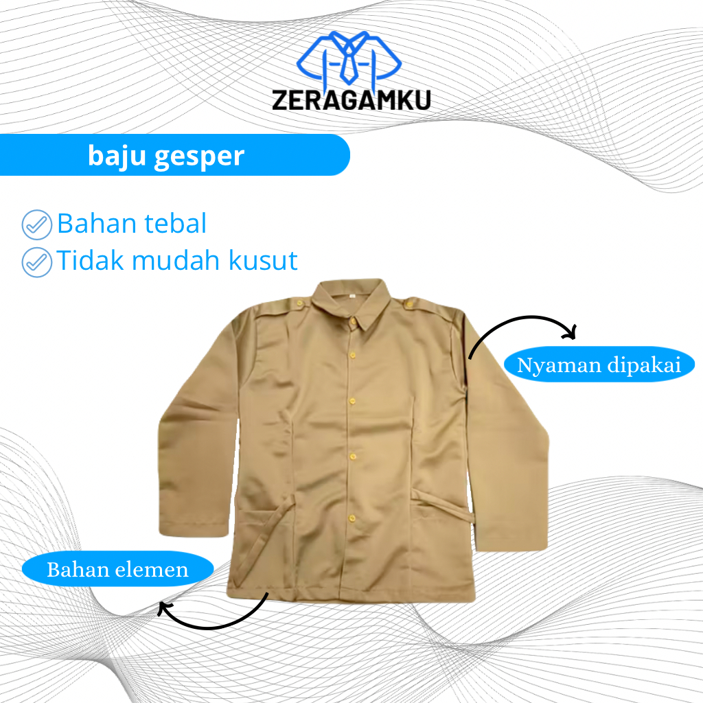 ZERAGAMKU - Seragam Sekolah Baju Pramuka Wanita Model Tali Gesper SD SMP SMA Bahan Elemen