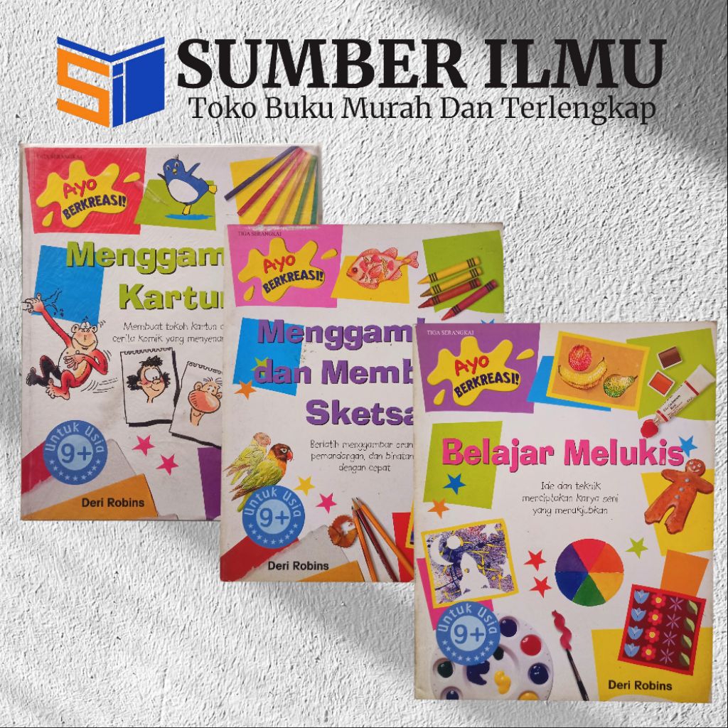 Buku Ketrampilan Anak (Menggambar Kartun, Menggambar dan Membuat Sketsa, Belajar Melukis) 