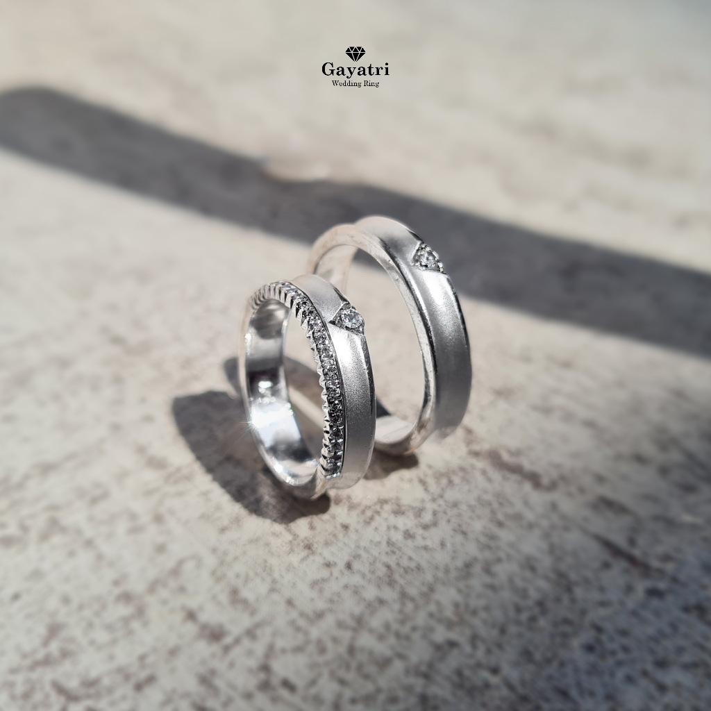 Gayatri wedding ring - cincin pernikahan cincin tunangan couple silver 925 | Emas | Palladium custom