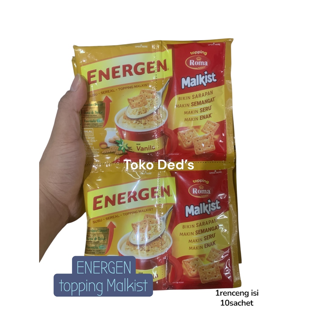 

ENERGEN VANILLA dengan TOPPING 1renceng isi 10sachet