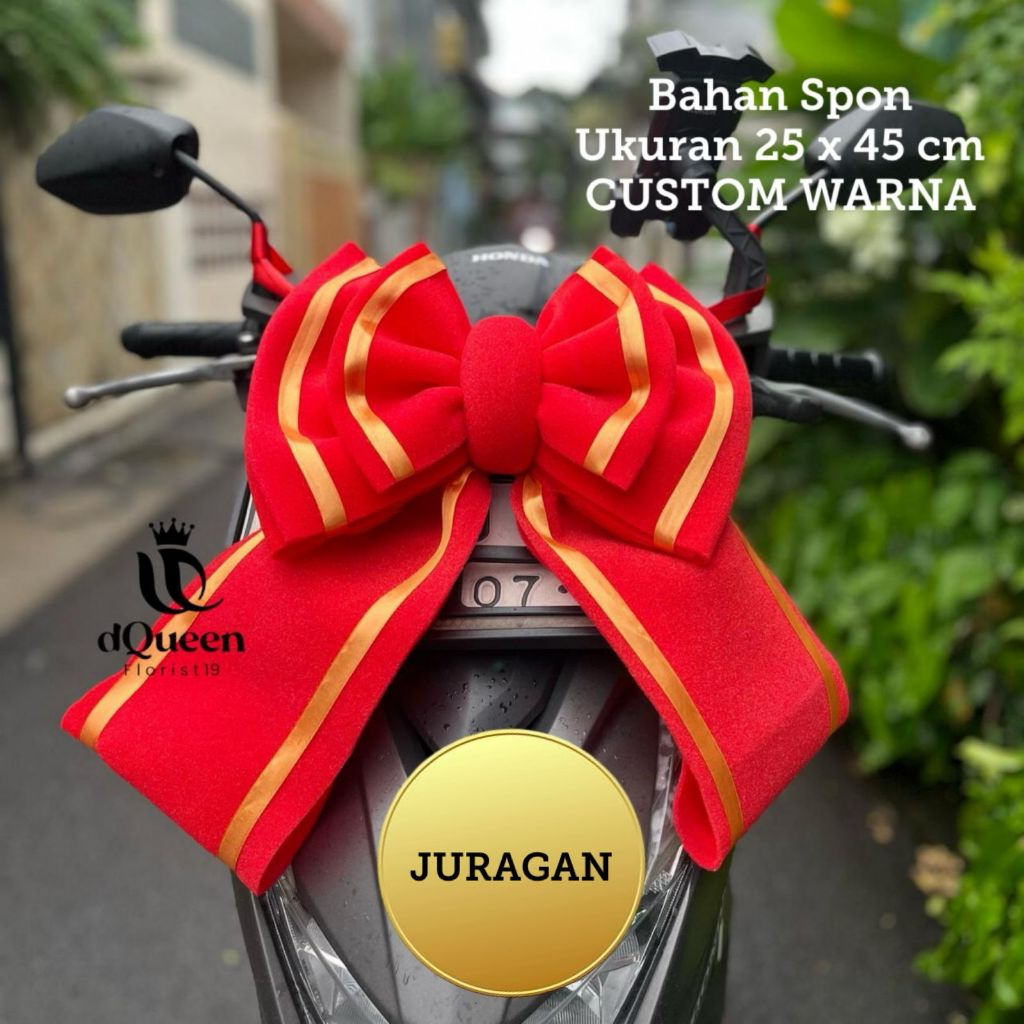 Pita motor " JURAGAN " berlis pita satin / pita besar / pita kado / pita hadiah