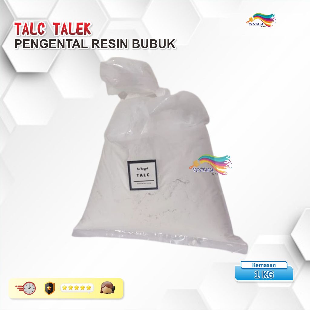

Talc Talek Pengental Resin Bubuk 1 kg ; 500 cc Talk Bedak Putih Recin