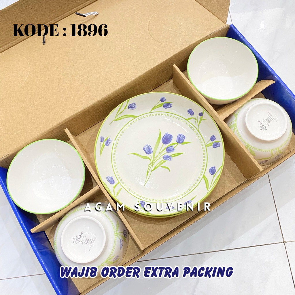 HAMPERS MANGKOK PIRING SET 6in1 mangkok piring keramik